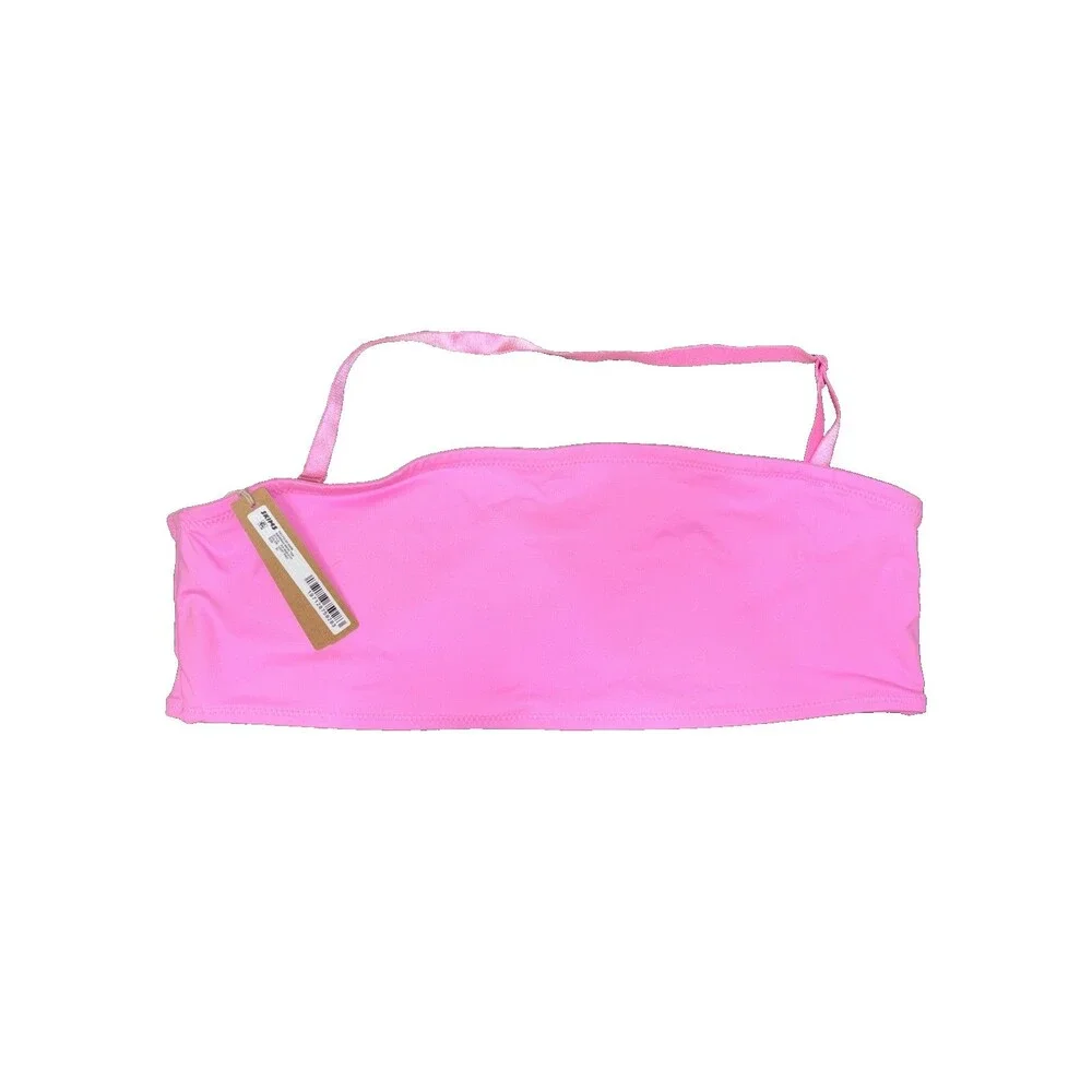 Skims Swim Taffy Bandeau Bikini Top XL New Removable Adjust Strap Boning Pink